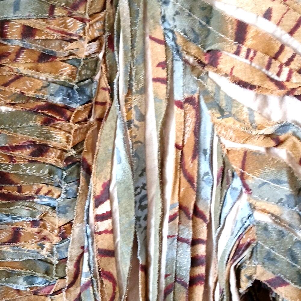 Chico's Women's Short Sleeve Boho Striped Rag Jacket - Picture 5 of 5